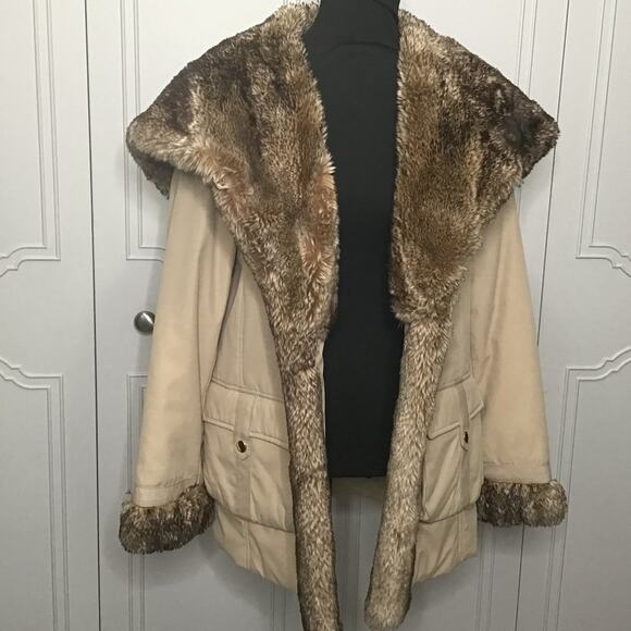 IMAN Jackets & Blazers - IMAN Winter Jacket with Faux Fur Trim - Size Medium